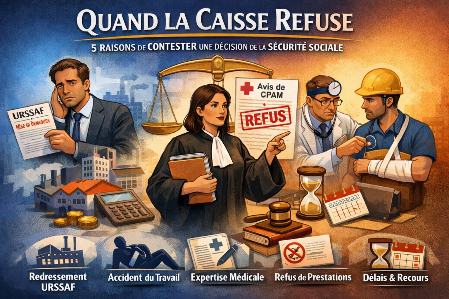 Quand la Caisse refuse : 5 raisons fondamentales de contester une décision de la Sécurité Sociale Quand la Caisse refuse : 5 raisons fondamentales de contester une décision de la Sécurité Sociale